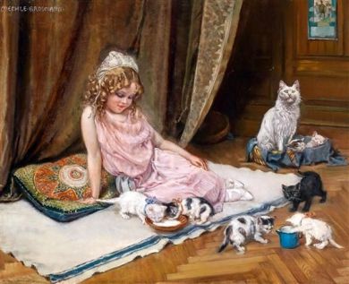 Hedwig Mechle-Grosmann (1847 - 1928) die stolze Katzenmutter