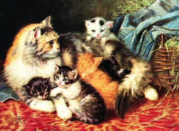 Minna Stocks (1846 - 1928) German Painter / Mädi mir ihren Kindern