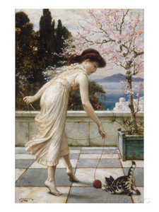 William Stephen Coleman (1829 - 1904) English painter / teasing the kitten