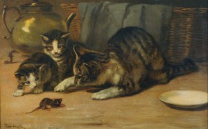 John Henry Dolph (1835 - 1903) cats with mouse