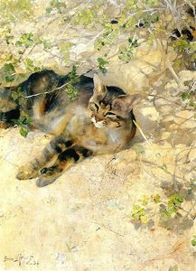 Bruno Liljefors (1869 - 1939) sleeping Jeppe