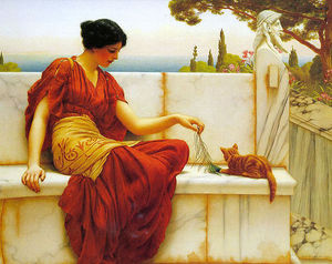 John William Godward (1861 - 1922) the tease
