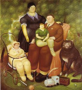 Fernando Botero born 1932 / Columbian painter / Frank Lloyd an his family