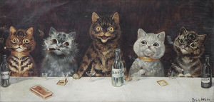 Louis Wain (1860 - 1939) the bachelor party